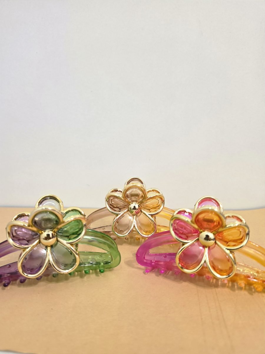 Transparent Plastic Big Flower Clutch